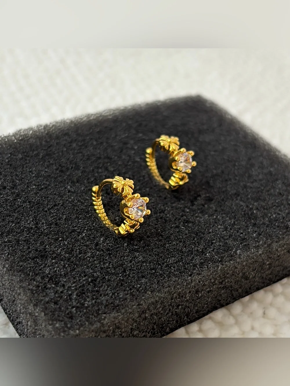 13mm CZ Small Hoop Earrings for Men Women Hip Hop Punk Streetwear Unisex Earring